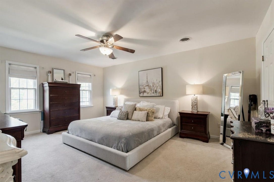 863 Watch Hill Road, Midlothian, VA 23114 Recessed lighting, ceiling fan with integrated lighting, and carpeted flooring