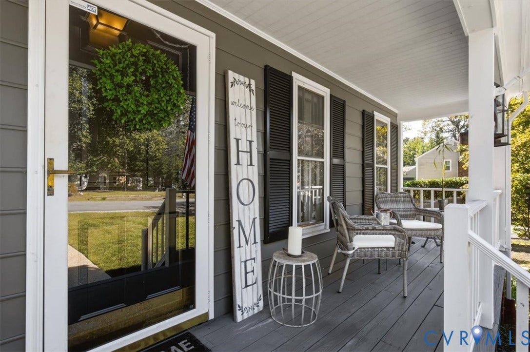 863 Watch Hill Road, Midlothian, VA 23114 Inviting front porch with a wood-finish floor and white railings