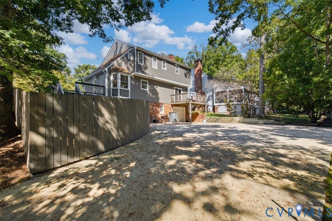 863 Watch Hill Road, Midlothian, VA 23114 Exterior featuring grey siding, multiple windows, a bay window, and a deck with railings