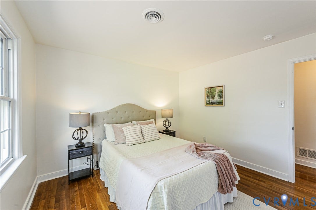 1608 Lochwood Drive, Henrico, VA 23238 Hardwood flooring, window with grids, white painted walls, ceiling-mounted light fixture, recessed ceiling light