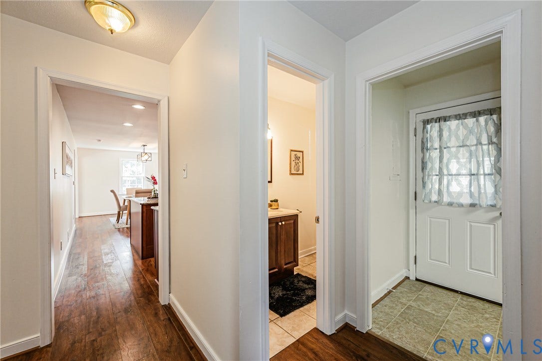 1608 Lochwood Drive, Henrico, VA 23238 Hallway featuring wood-finish flooring, recessed lighting, and a neutral color palette