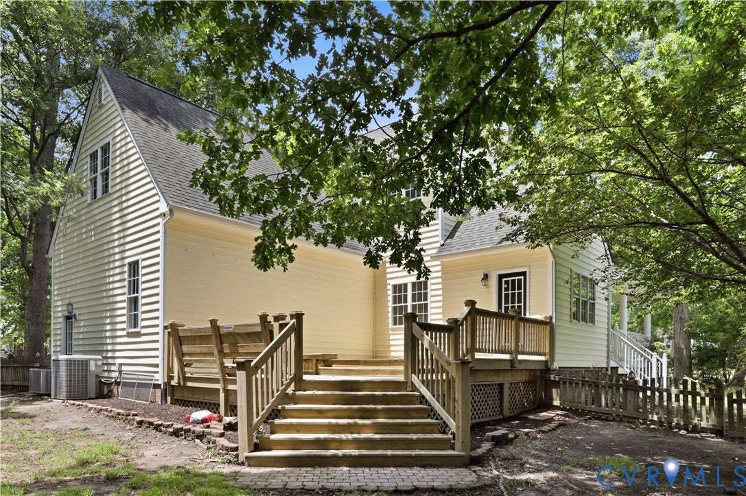 10721 Sheppards Way Drive, Sheppards Way, Glen Allen, VA 23060 Charming Colonial home featuring a expansive rear deck with dual staircase access, ideal for entertaining