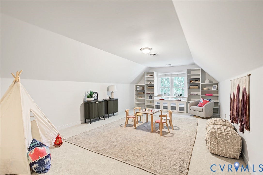 2825 Oak Point Lane, Barrington, Henrico, VA 23233 The playroom/media lounge will be the family's favorite room to send kids off to play.