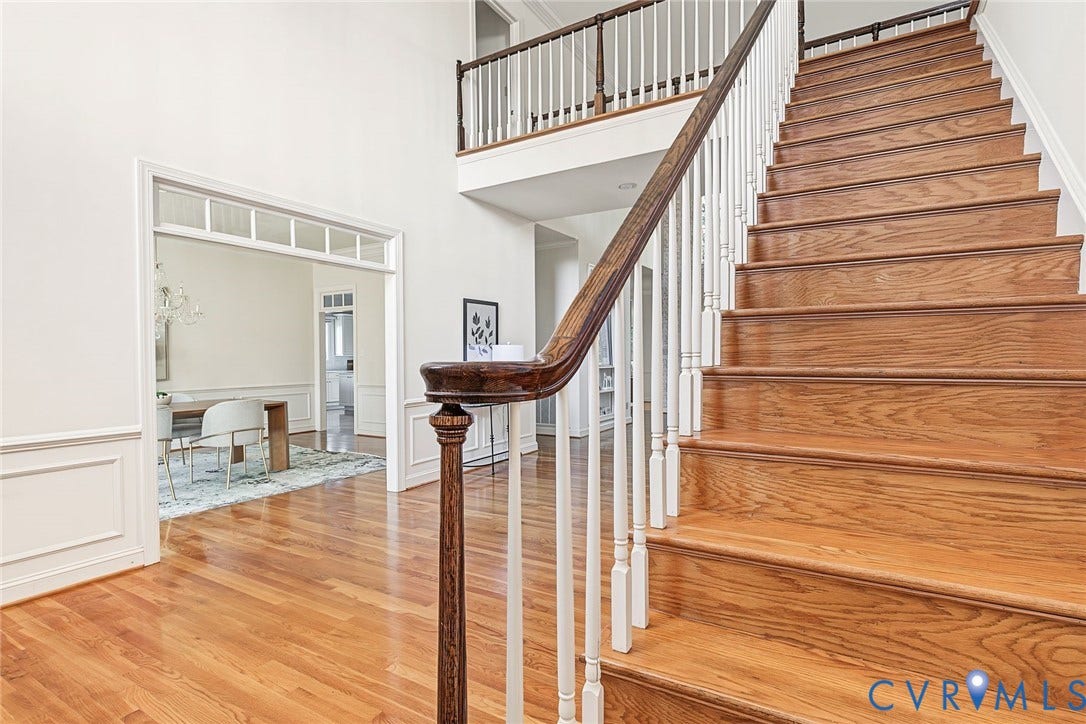 2825 Oak Point Lane, Barrington, Henrico, VA 23233 Gorgeous hardwood floors extend throughout the first and second floors.