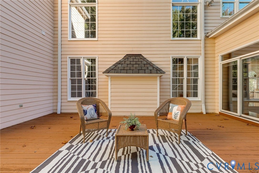 2825 Oak Point Lane, Barrington, Henrico, VA 23233 Enjoy a large back deck, just off the wet bar area.