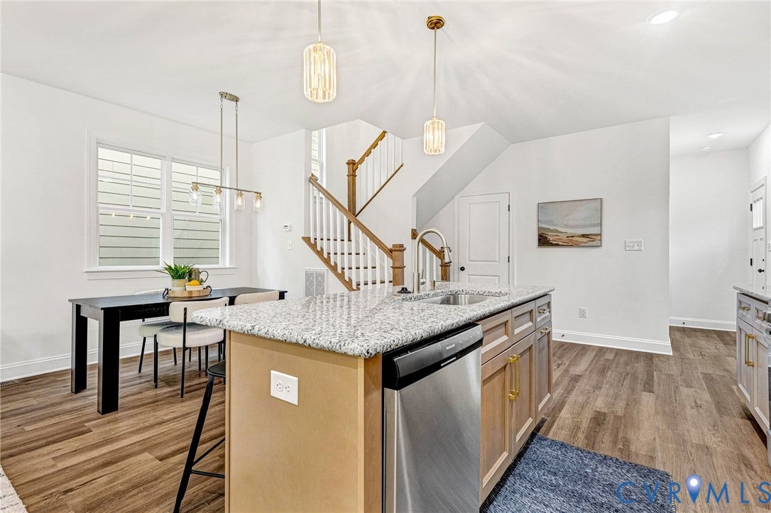 1807 Gordon Avenue, Oak Grove, Oak Grove, VA 23224 Kitchen island with a light-toned countertop and stainless steel appliances