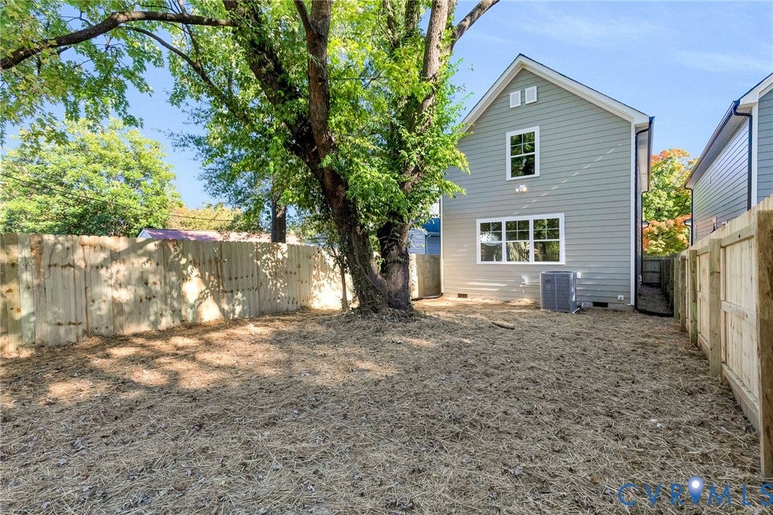 1807 Gordon Avenue, Oak Grove, Oak Grove, VA 23224 Rear elevation featuring light gray siding and white trim