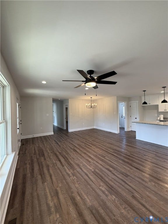 tbd Langhorne Road, Langhorne, Cumberland, VA 23040 Wood-finish flooring throughout, recessed ceiling lighting, a contemporary ceiling fan, and a modern chandelier
