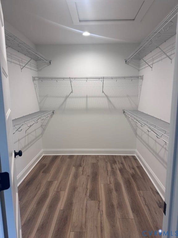 tbd Langhorne Road, Langhorne, Cumberland, VA 23040 Walk-in closet with wood-finish flooring, white wire shelving, and recessed lighting