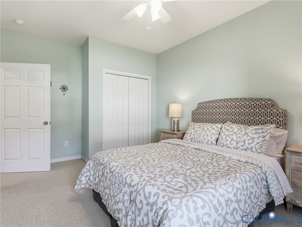 11037 Vogel Court, Bellshire, North Chesterfield, VA 23236 Neutral-toned walls, ceiling-mounted light fixture, and dual-panel closet doors