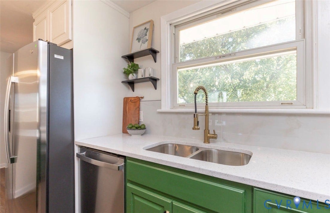 2211 Apollo Road, Fairfield, VA 23223 White countertop with integrated double stainless steel sink