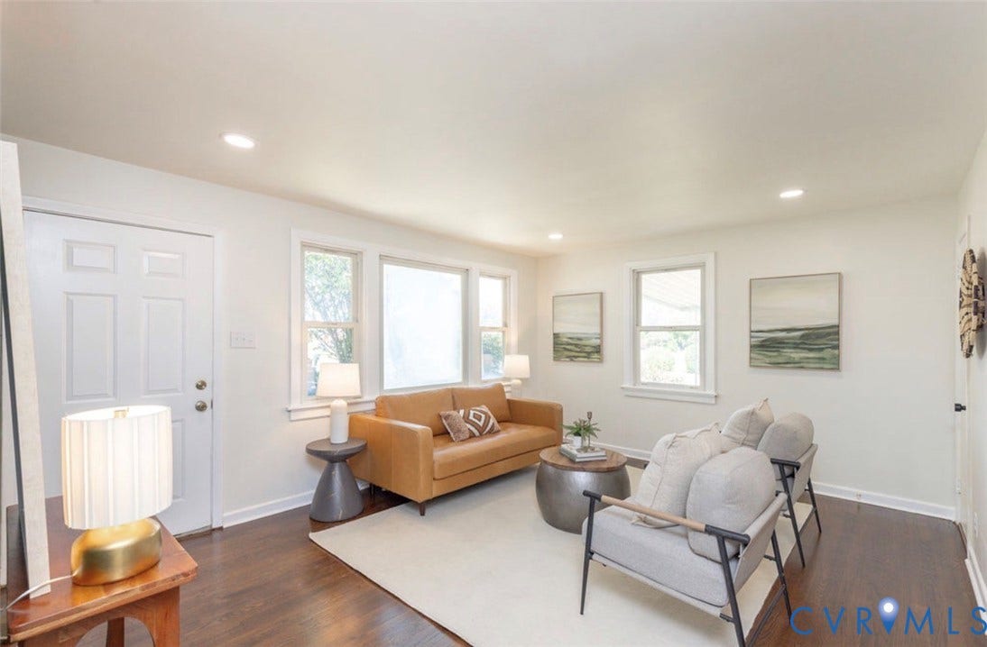 2211 Apollo Road, Fairfield, VA 23223 Hardwood-finish flooring, recessed lighting, white trim, and multiple windows