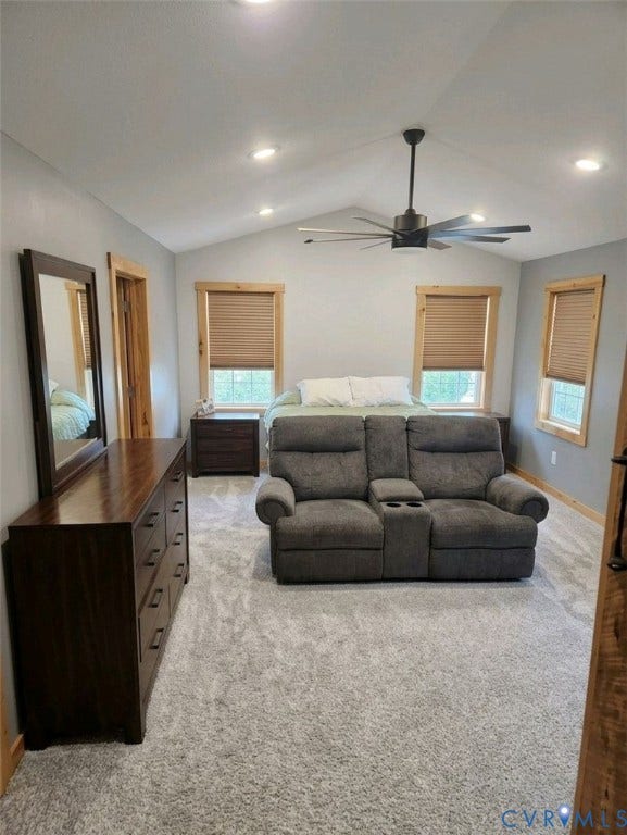 Vaulted ceiling with recessed lighting