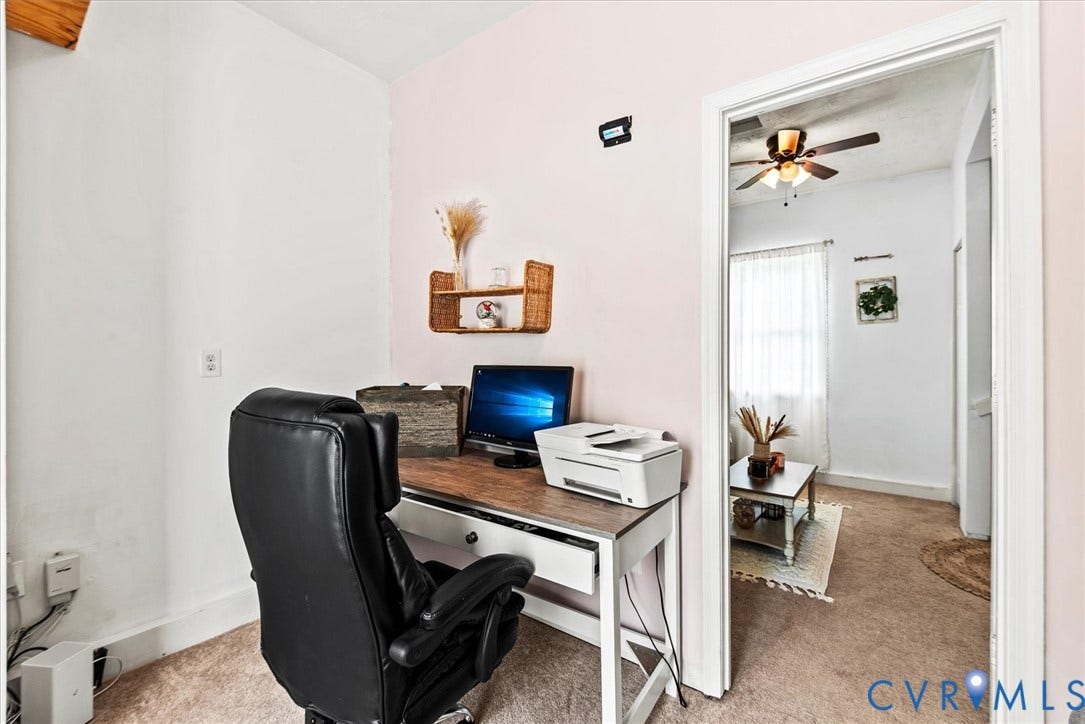 2421 Pittston Road, Ruffin's Pond, Fredericksburg, VA 22408 Recessed workspace featuring a built-in wood-finish desktop with storage drawer