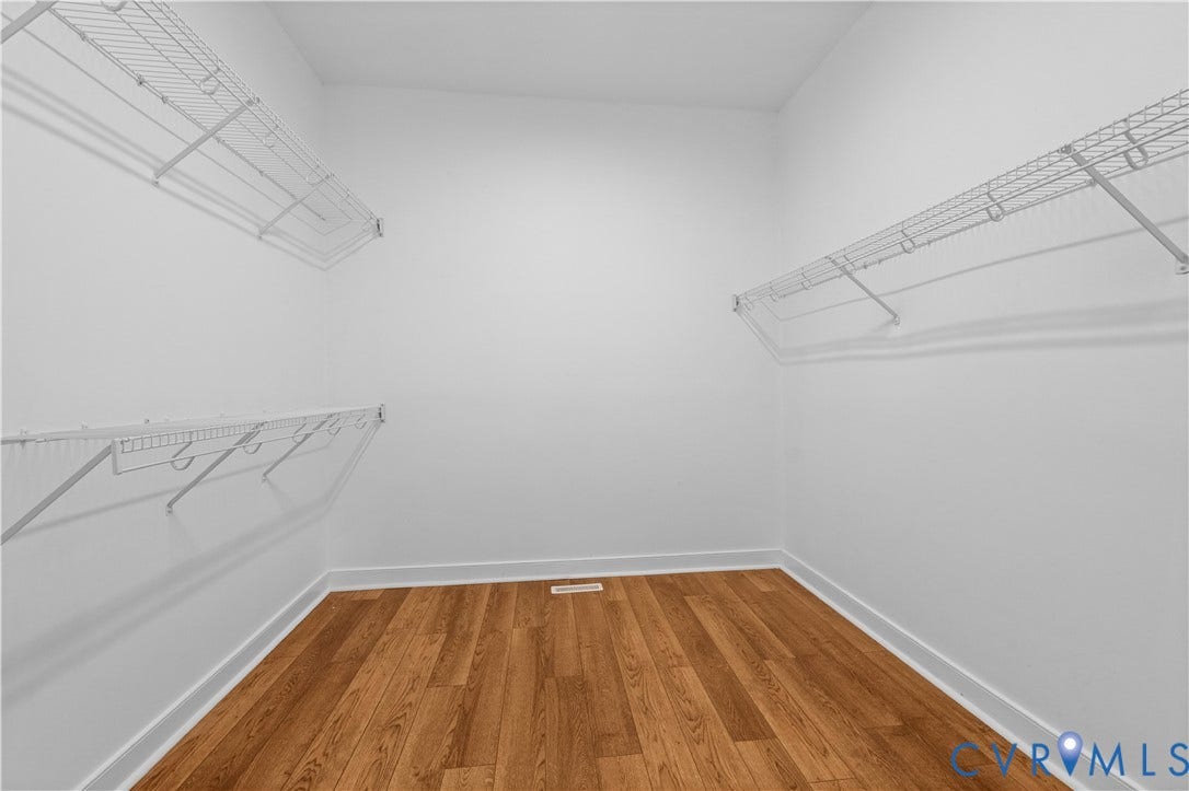 3437 Riverton Court, Robious Road Corridor, Midlothian, VA 23113 Walk-in closet featuring wood-finish flooring and multi-level white wire shelving