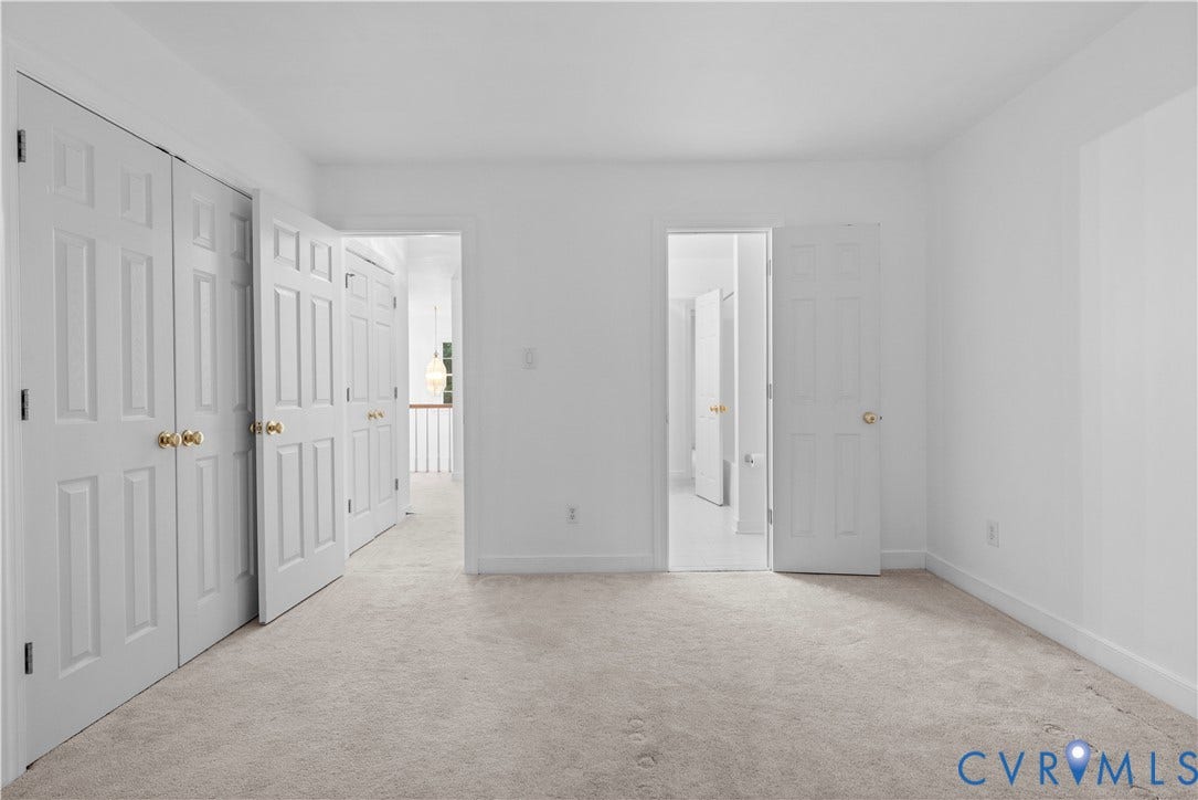 3437 Riverton Court, Robious Road Corridor, Midlothian, VA 23113 Neutral-toned carpeted flooring, multi-panel doors with metallic hardware, and white interior paint