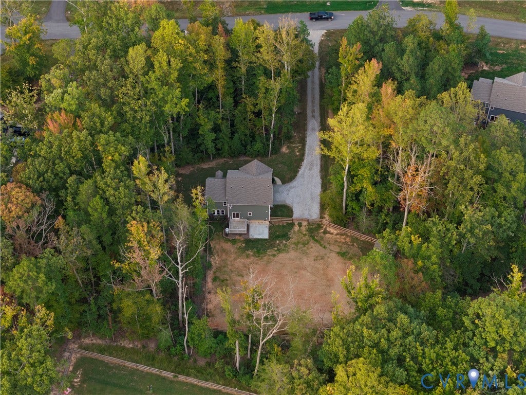 2953 Preston Park Court, Western Goochland County, Goochland, VA 23153 Expansive wooded landscape with scattered residential properties and paved roadways