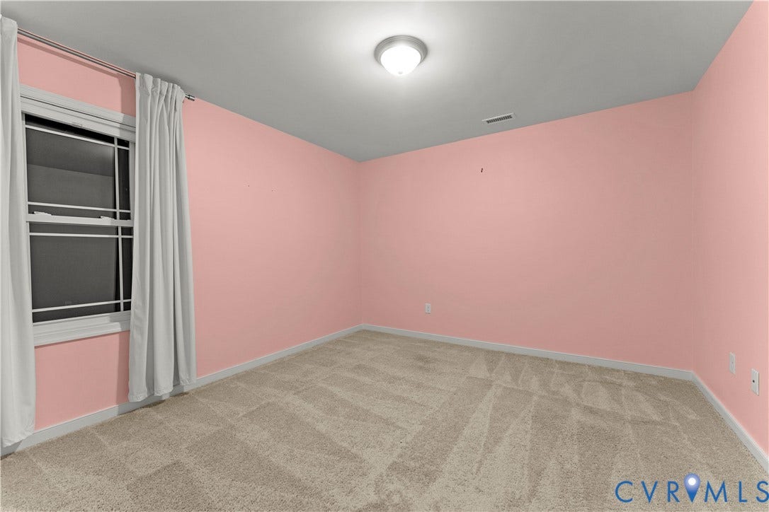 2953 Preston Park Court, Western Goochland County, Goochland, VA 23153 Spacious bedroom with soft pink walls, neutral carpet flooring, and recessed ceiling lighting