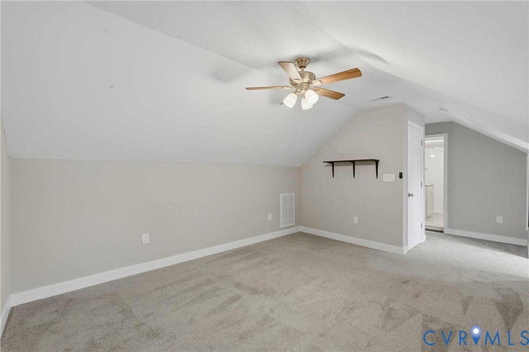 6624 Miller Road, Henrico, VA 23231 2nd floor primary with ceiling fan and carpet.