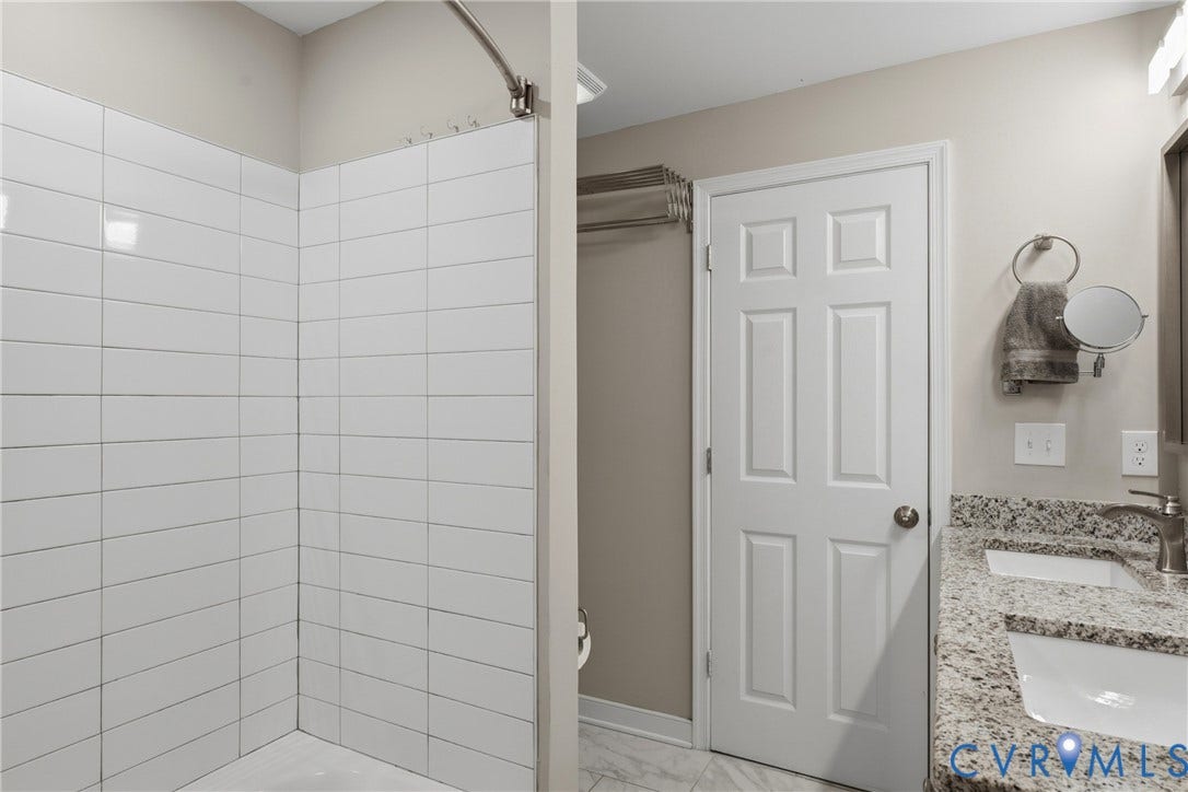 6624 Miller Road, Henrico, VA 23231 White subway tile shower enclosure