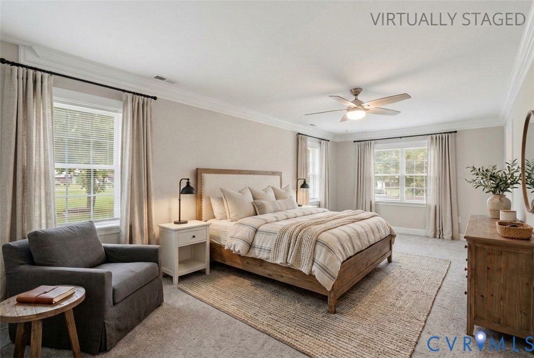 6624 Miller Road, Henrico, VA 23231 If you prefer a more traditional bedroom here is a virtually staged idea.