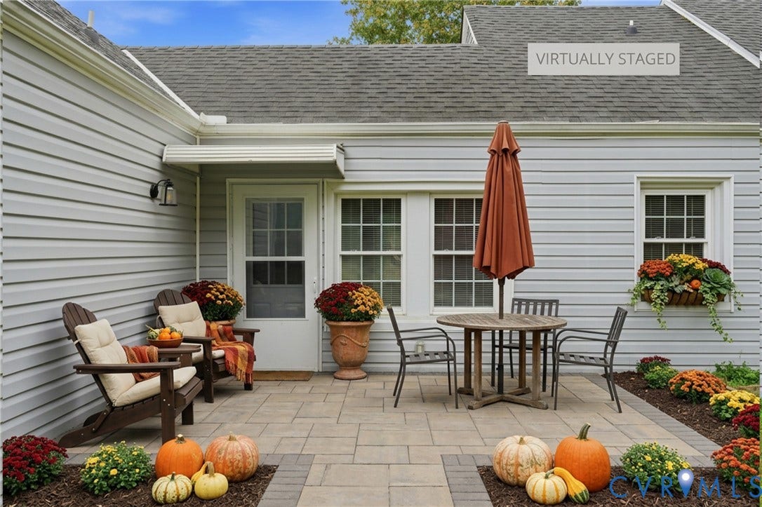 6624 Miller Road, Henrico, VA 23231 A little Fall virtual staging for the back patio.