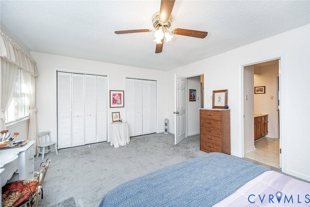 Large bedroom with dual closets.