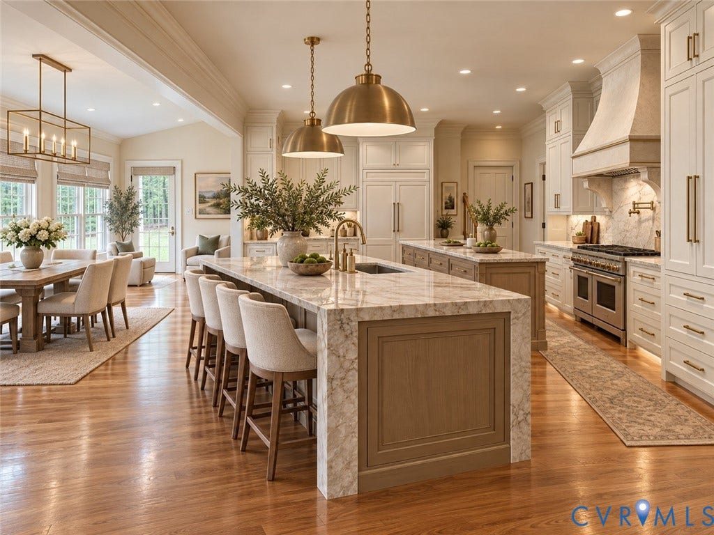 2611 Glenalmond Court, Powhatan, VA 23139 AI rendering to show what the kitchen remodel could look like.