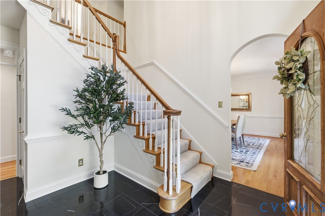 2611 Glenalmond Court, Powhatan, VA 23139 Grand foyer with marble tile.