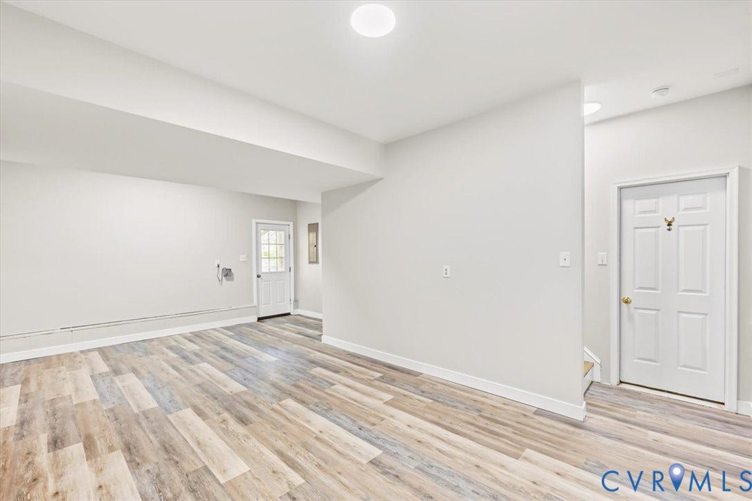 3216 Sherwood Bluff Terrace, Sherwood Bluff, Powhatan, VA 23139 Neutral color palette featuring wood-finish flooring, recessed lighting, and a six-panel interior door