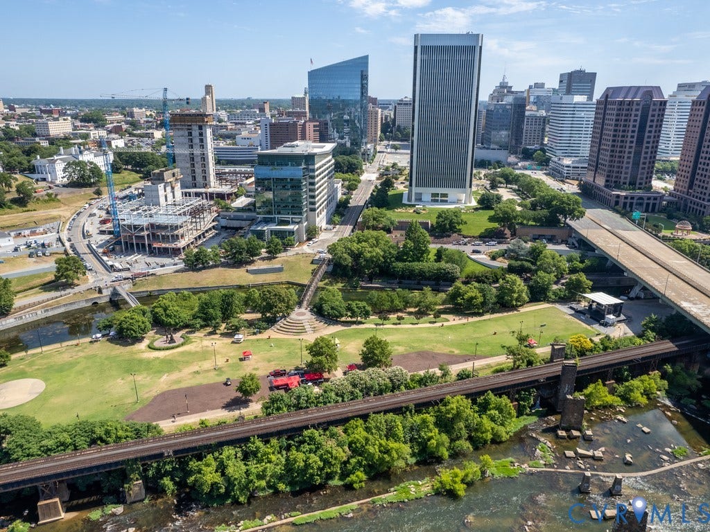 1101 Haxall Point, #511, Richmond, VA 23219 Urban landscape featuring dense commercial buildings and green spaces