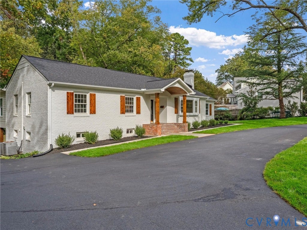 702 Westham Parkway, Westham, Henrico, VA 23229 White painted brick exterior with dark shingle roof