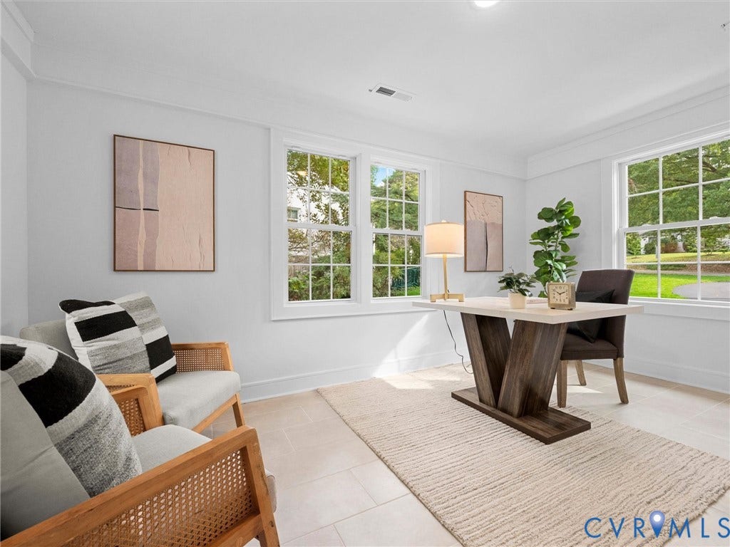 702 Westham Parkway, Westham, Henrico, VA 23229 Recessed lighting, crown molding, and light tile flooring complement the bright walls