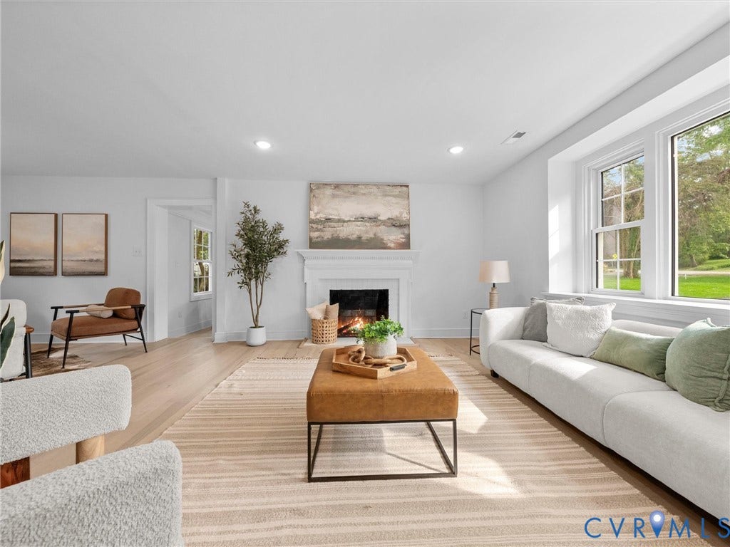 702 Westham Parkway, Westham, Henrico, VA 23229 Recessed lighting, wood-finish flooring, and a fireplace with a white mantel and surround