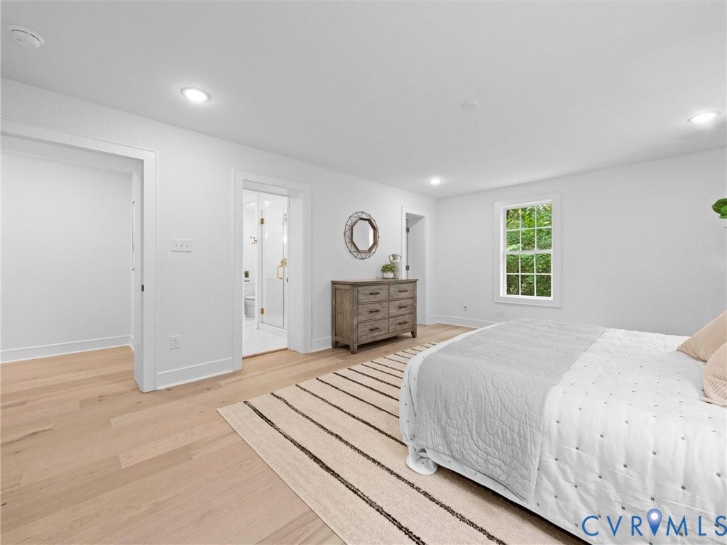 702 Westham Parkway, Westham, Henrico, VA 23229 Recessed lighting, light wood-finish flooring, white walls, and a window with outdoor scenery