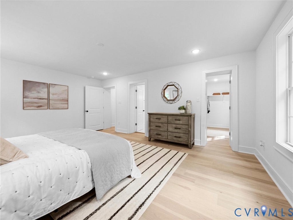 702 Westham Parkway, Westham, Henrico, VA 23229 Light wood-finish flooring, recessed lighting, white walls, and bright window