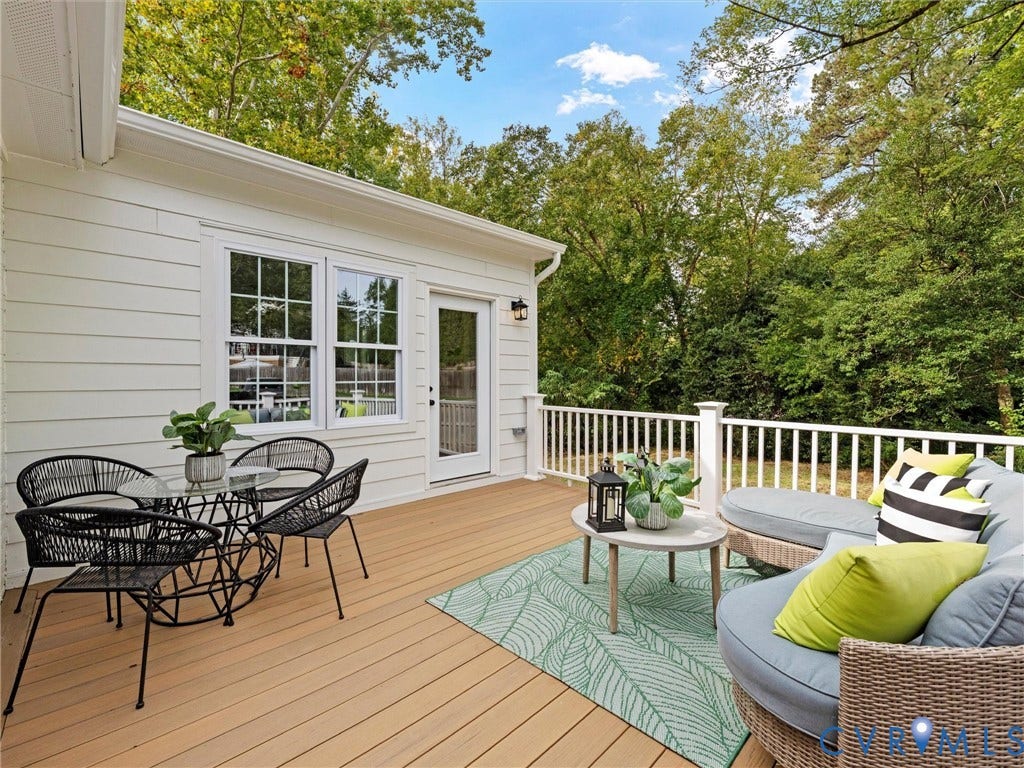 702 Westham Parkway, Westham, Henrico, VA 23229 Exterior deck with wood-finish flooring, white railing, and white siding