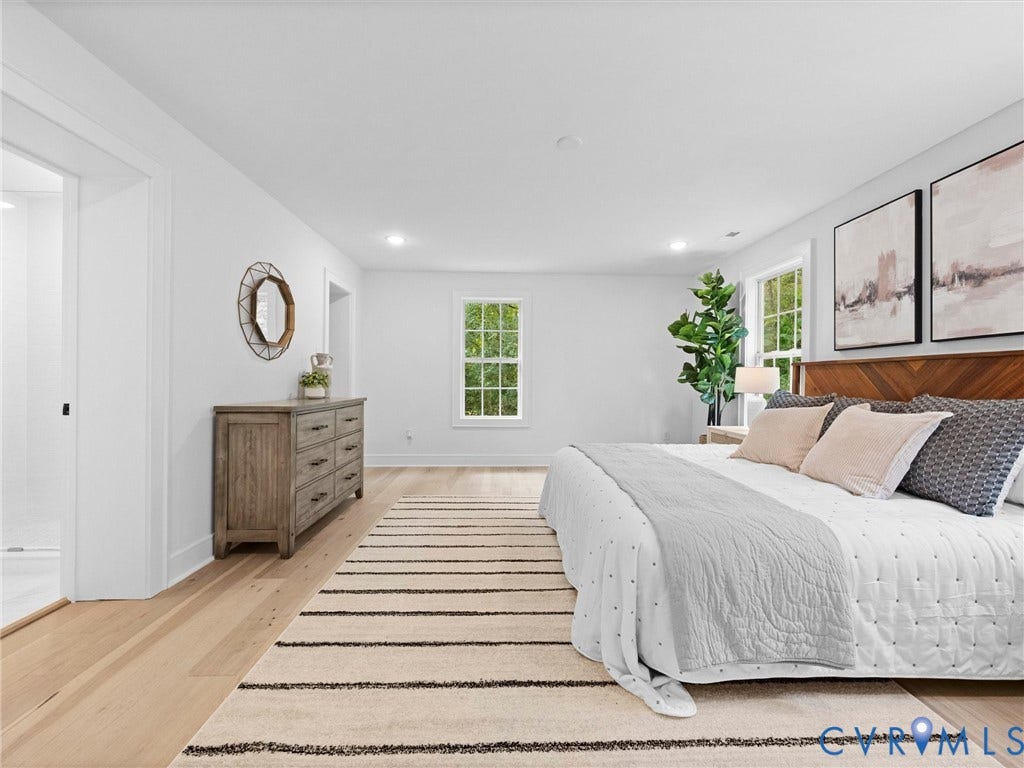 702 Westham Parkway, Westham, Henrico, VA 23229 Spacious room featuring light wood-finish flooring, recessed lighting, and multiple windows