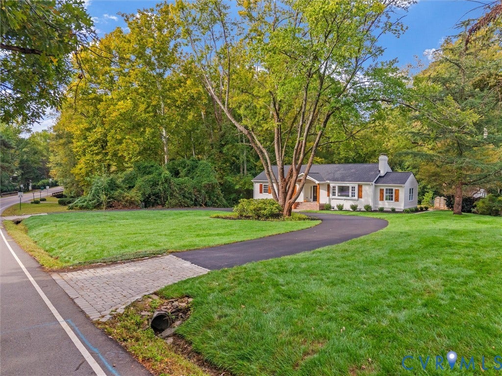 702 Westham Parkway, Westham, Henrico, VA 23229 White exterior with contrasting wood shutters and a prominent chimney
