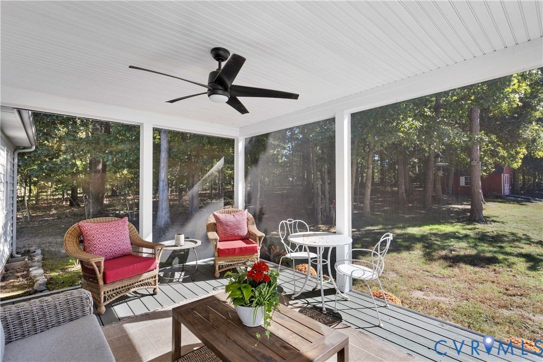 12380 Bienvenue Road, Bowles Acres, Rockville, VA 23146 Coffee in the morning or Wine in the evening on Screened-in porch? Pure heaven!