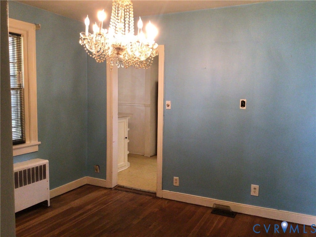 1307 Greystone Avenue, Richmond, VA 23224 Room featuring wood floors, the crystal chandelier may be EXCLUDED, BUT REPLACED