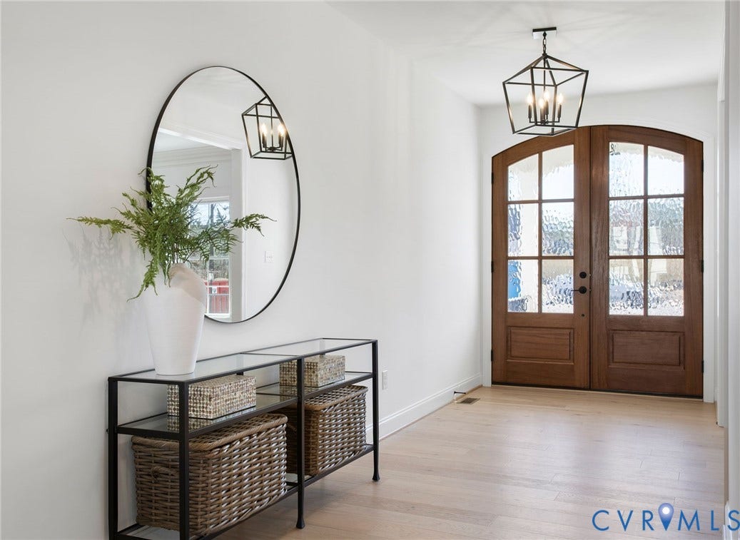 2831 Old Pump Road, The Preserve At John Rolfe, Henrico, VA 23233 Double entry doors with arched tops and textured glass panels