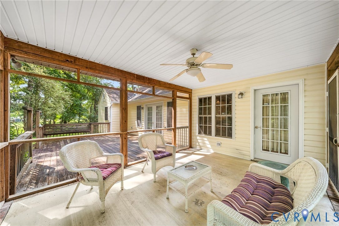 7285 Turner Road, Richmond, VA 23231 screened porch/with fan from kitchen