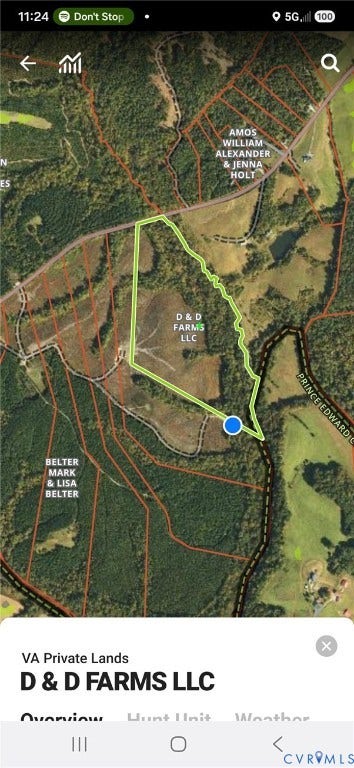 Lot 8 Saw Mill Road, Sawmill, Buckingham, VA 23901 Land Plat Map. Identifying the boundary lines and ownership of the property