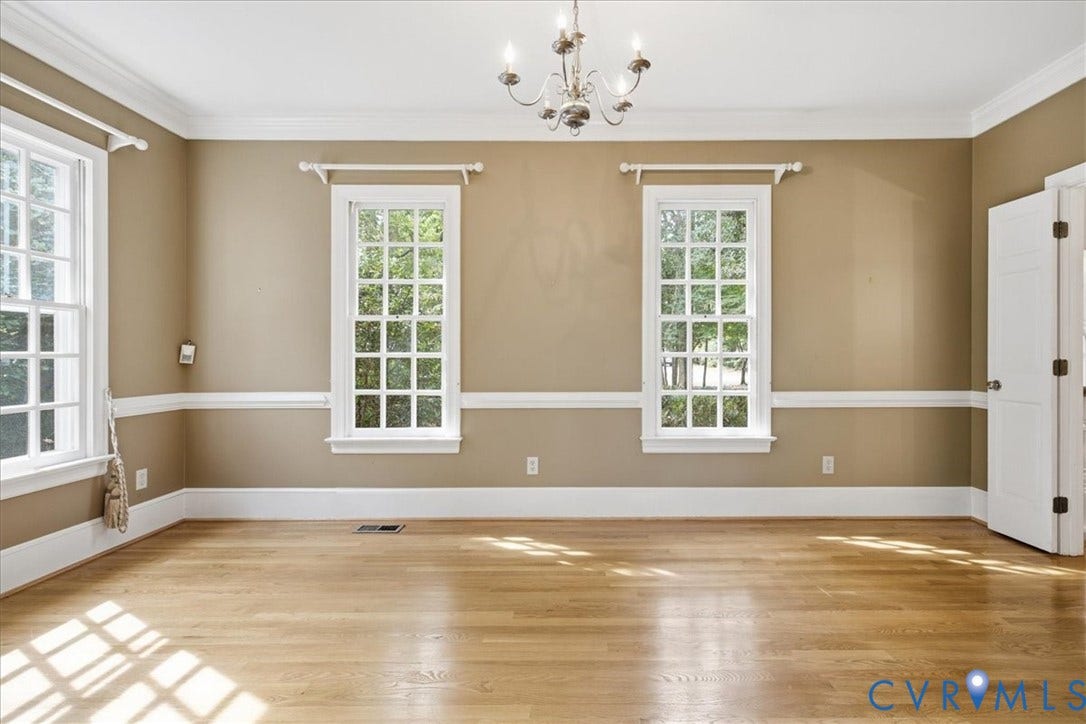 173 Waterfront Drive, Colonial Heights, VA 23834 Amazing woodwork and wood floring in the Formal Dining Room.