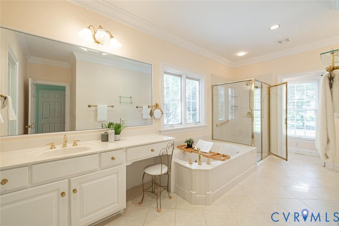 95 W Square Drive, Henrico, VA 23238 Primary bathroom with 2 vanity areas