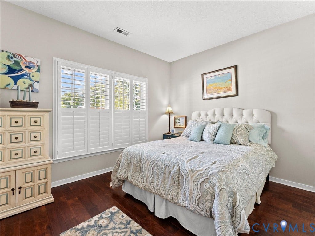 4105 English Holly Circle, Glen Allen, VA 23294 Room featuring wood-finish flooring, white plantation shutters, and neutral wall paint