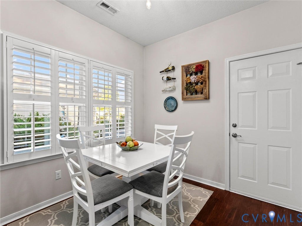 4105 English Holly Circle, Glen Allen, VA 23294 Room featuring wood-finish flooring, plantation shutters, and a six-panel door