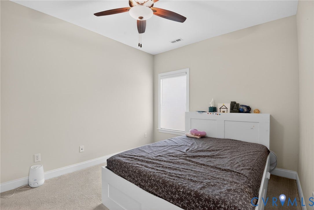 Glen Allen, VA 23059 Room featuring neutral wall paint, carpeted flooring, and a ceiling fan with integrated lighting