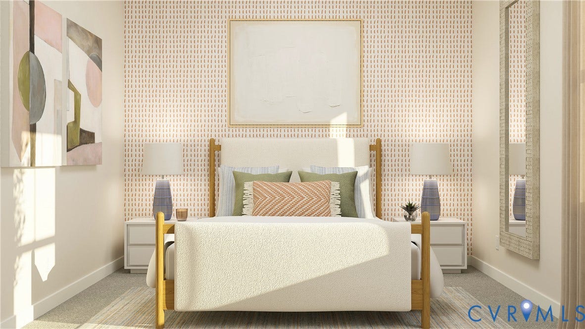 17313 Gossamer Drive, Chesterfield, VA 23120 Accent wall featuring a patterned textured wallcovering